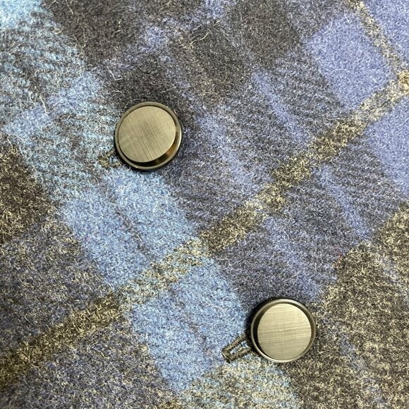 Vintage 70s Pendleton Skirt One of a Kind Handmade Plaid Blue Gray Mini Women - Picture 8 of 11